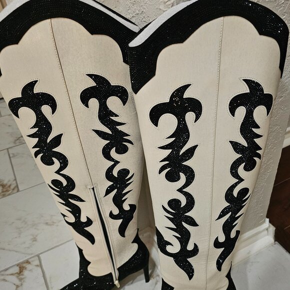 Rhinestone Tall Cowboy Boots - Picture 2 of 9